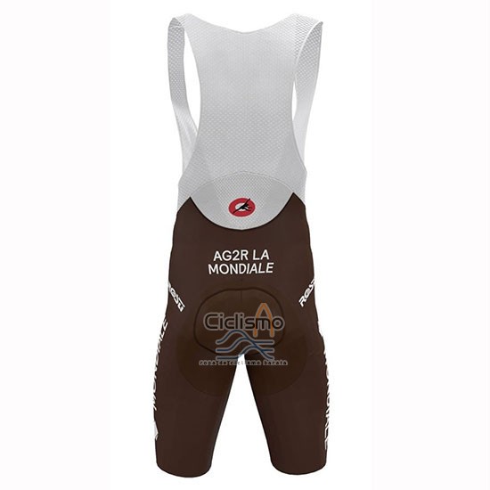 Ag2r La Mondiale Ropa Ciclismo Culotte Corto 2019 Mangas Cortas Brown Blanco Azul